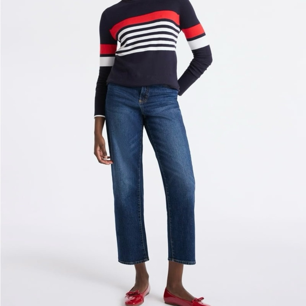 Free Assembly Women’s Cozy Yarn Turtleneck Sweater Long Sleeve Classic Stripes S